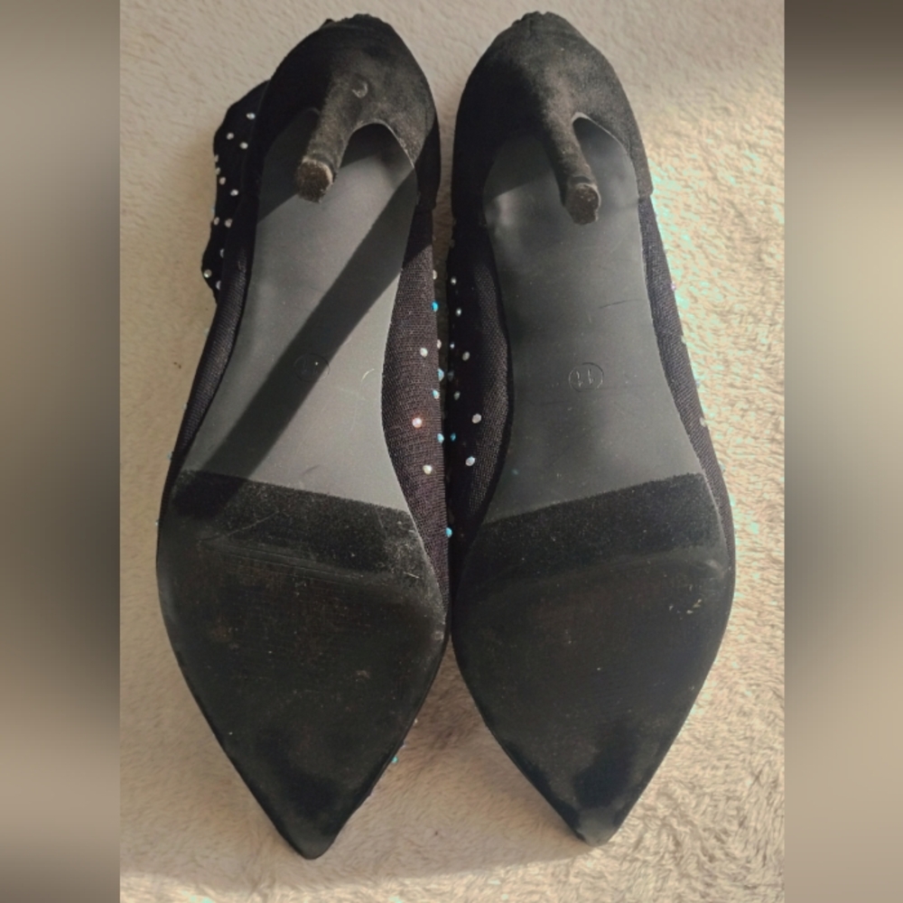 Liliana Black Ankle Boots With Rhinestone Detailing - Picture 6 of 14